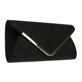 Girly Handbags Womens Envelope Clutch Bag - Black