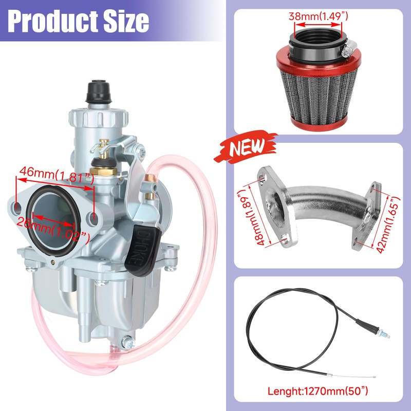 CILOYU VM22 26mm Carburetor Intake Manifold Compatible with Predator 212cc