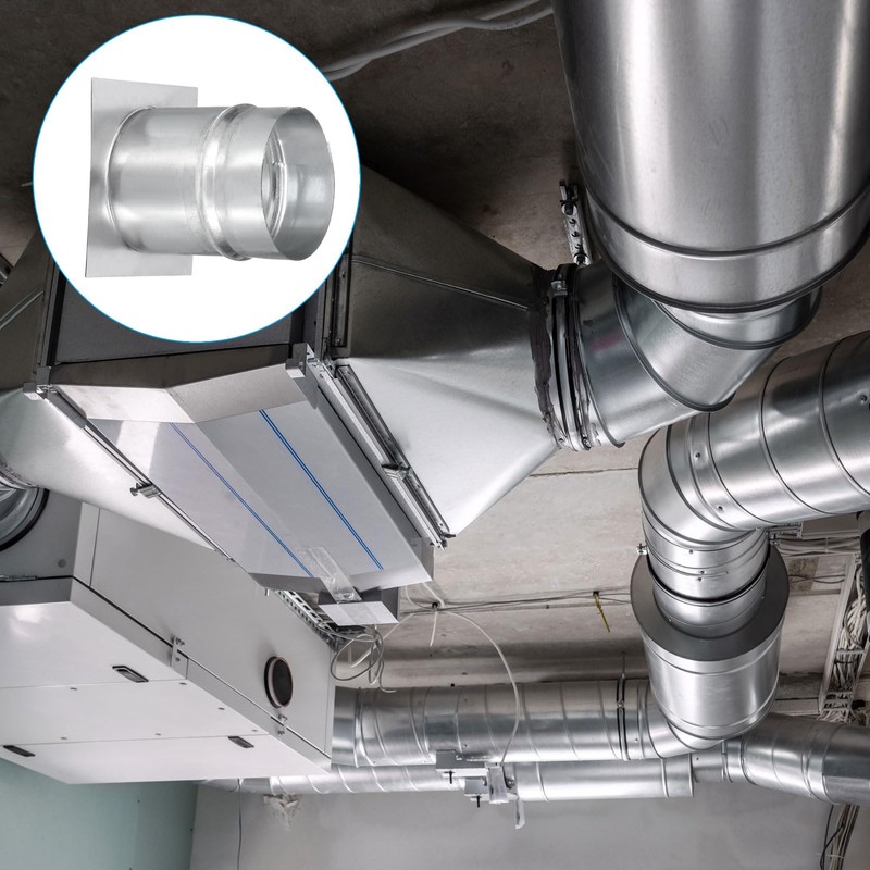 PATIKIL 3" Duct Connector Flange, Galvanized Air Ducting Mounting Plate