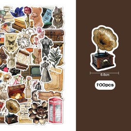 Lotsdonxia 100 Extremely Adorable Retro Stickers for Kids: Including Bonus Stickers for Notebooks, Stationery, Water Cups, and Doodling – Perfect for Boys, Girls, and Teenagers