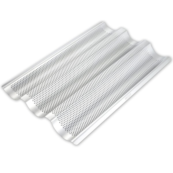 AYCCNH Stainless Steel French Baguette Bread Pan, Perforated Loaf Pans