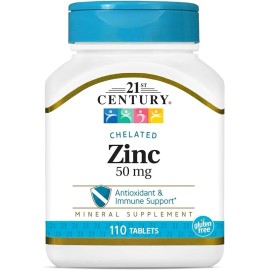 N/A 21st Century Chelated Zinc 50 mg Tablets, 110 Tabs (Pack of 1)