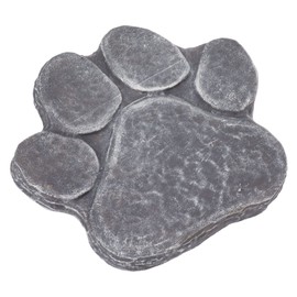 JAWL Paw Print Memorial Stone, Beautiful Soothing Grave Marker for Dogs, Durable, Weatherproof, DIY Lettering for Dog for Garden (Stone Grey)