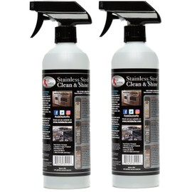 Rock Doctor Stainless Steel Cleaner and Polish, Streak-Free Cleaning Solution for Chrome and Aluminium, Stainless Appliance Cleaner, Stainless Steel Cooktop Cleaner, 24 oz. Spray Bottle, Pack of 2