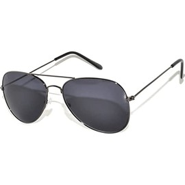 Aviator Classic Sunglasses Smoke Lens Metal Frame Gun Color UV 400