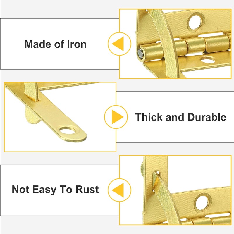 uxcell 2Pcs Box Quadrant Hinge, 22x28mm Box Hinge Cases with