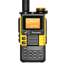Quansheng UVK5(99) AM/FM/DTMF Walkie-Talkie 200CH 20-1000MHZ Walkie-Talkie NOAA Weather Forecast with Flash Copy Frequency Tpye-C LCD Display for Hiking Camping Travel Two-Way Radio (Yellow)