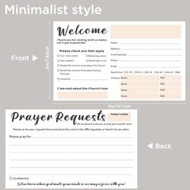 BBRGIRL 200 Pack Church Visitor Cards - 3"x5" Double-Sided Prayer Request Cards for Church Guests,Visitor Information Collection & Prayer Requests