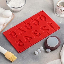 Silicon Numbers Molds Jelly Molds 10.2x8.2-inch 10 Cavities Numbers Shape Silicone Baking Mold Bakeware