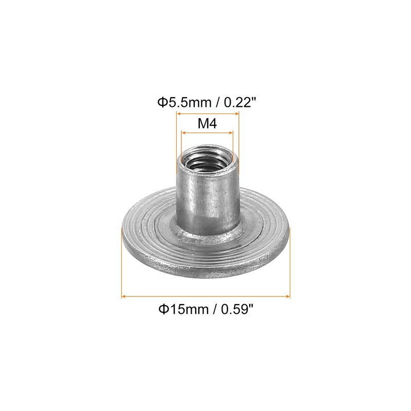 sourcing map M4 T-nuts, 50pcs Carbon Steel Tee Nut Round
