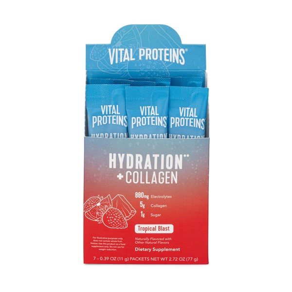Vital Proteins, Hydration Collagen Tropical Blast, 0.39 Ounce, 7 Pack