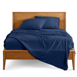 Bare Home King Sheet Set - Luxury 1800 Ultra-Soft Microfiber King Bed Sheets - Double Brushed - Deep Pockets - Easy Fit - 4 Piece Set - Bedding Sheets & Pillowcases (King, Dark Blue)