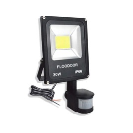 FLOODOOR 30W LED Motion Sensor Light Outdoor Safety Waterproof 12-24V AC/DC IP66 Super Bright Floodlight, 6000K, Daylight White, 150W Bulb Equivalent, 2700LM, PIR Intelligent Sensor Light (No Plug)