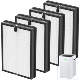 Elnuliros K1 Replacement Filter for LUNINO K1 Air Puri-Fier,3-in-1 High-Efficiency Filter with ​High-Performance Filter, Activated Carbon and Pre-Filter, 4-Pack