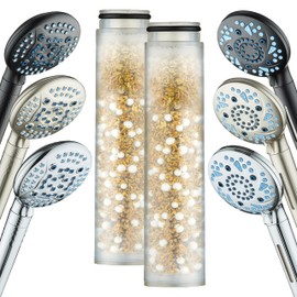 AquaCare 2-pack American KDF Pure Stay-Clean Shower Filter Replacement Cartridge for World's Most Advanced Handheld Shower Heads with Built-in Water Filter and 2-mode Power Wash - Top American Brand