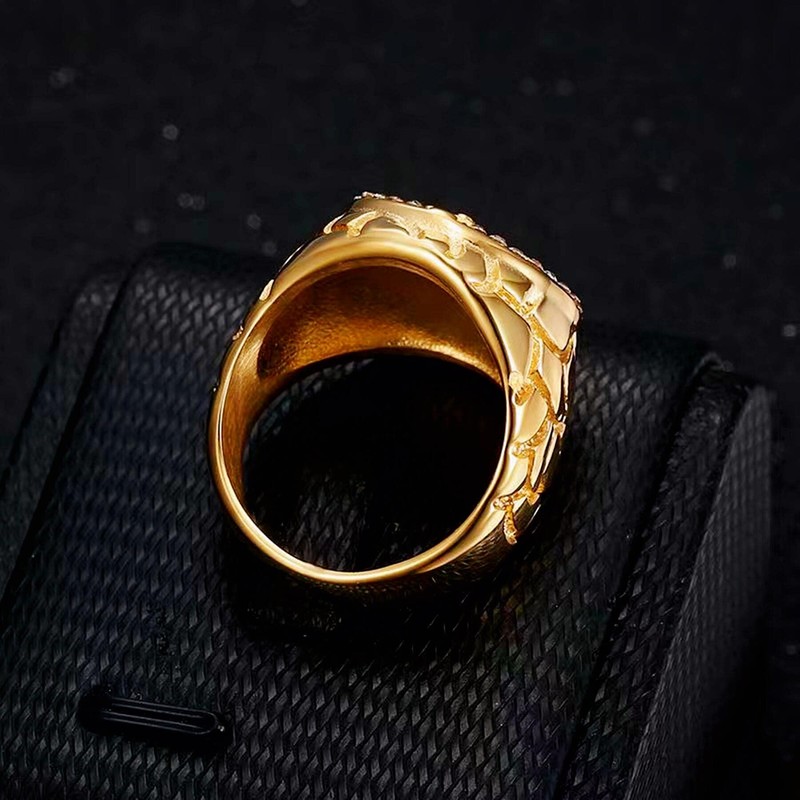 LAIMIUMIU33 Iced out Cross Ring for men CZ ring Hip