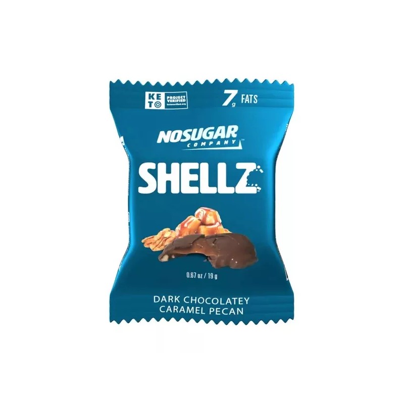 No Sugar Shellz Dark Chocolatey Caramel Pecan 25-count, 2-pack