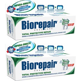 Biorepair:'Total Protective Repair' Toothpaste with microRepair, New Formula - 2.5 Fluid Ounce (75ml) Tubes (Pack of 2) [ Italian Import ]