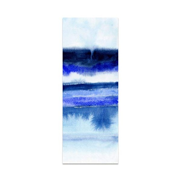 Empire Art Direct Shorebreak Abstract B Frameless Free Floating Tempered Glass Panel Graphic Wall Art Ready to Hang, 63" x 24" x 0.2"
