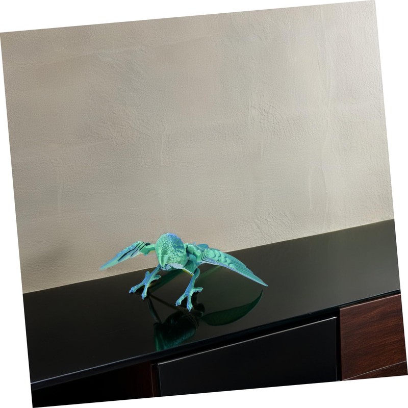 KOMBIUDA Printed Parrot Figurine Realistic Flexible Bird Model for Articulated
