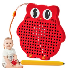 svpfuo Magnetic Game, Children's Magnetic Drawing Board, Owl Shape, 13 x 13 x 1.2 cm, Educational Toy for Children and Magnetic Games, Suitable for School and Family