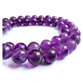 8mm Natural Amethyst Beads Natural Gemstone Beads for Making Jewelery Energy Healing Crystals Beads Chakra Crystal Beading supplies 15.5inch (8mm, Amethyst)