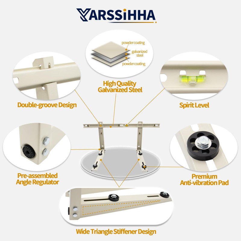 Yarssihha Mini Split Wall Mounting Bracket for Universal 7000-36000 BTU