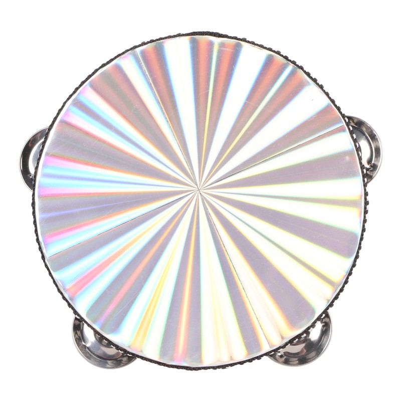 6 Inch Tambourines Double Row Melodious Polished Reflective Drum Hand