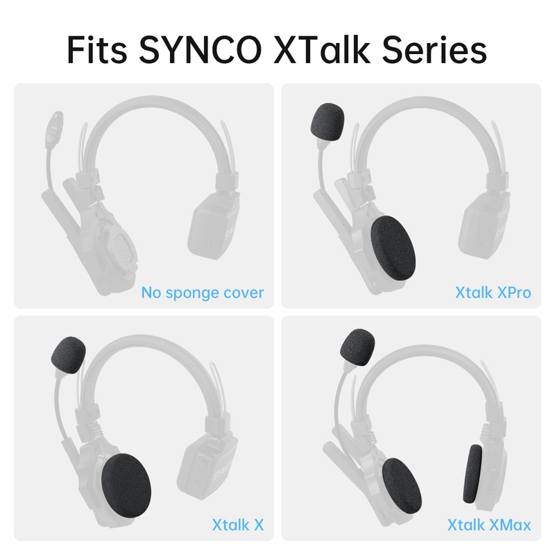 SYNCO XTALK Mic Windshield & One-Ear Foam Cushion Combo Pack,
