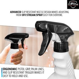 HAVENLAB 16oz 12 Pack Reusable Plastic Spray Bottle Sprayer for Bleach, Auto Detailing, Water Plants, Grilling, Haircuts, Cleaning, Disinfectant, Chemicals, HDPE, Non-BPA, Easy Squeeze Trigger.