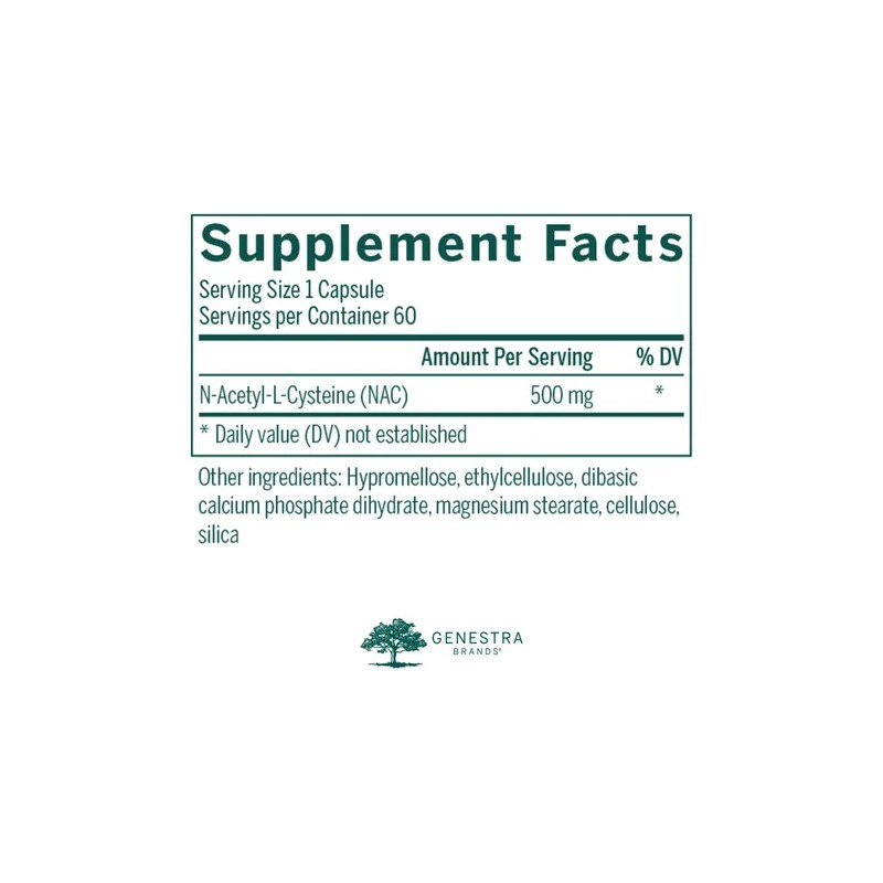 Genestra Amino Nac Suplemento Antioxidante Vegano 60 Caps