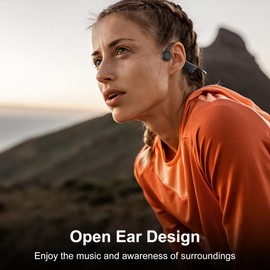 Uear Bone Conduction Headphones, 2025 Upgraded Open-Ear Bluetooth Wireless Sport Headphones,Waterproof Wireless Earphones with Built-in Mic for Sports,Workout, Running, Hiking, Cycling (Brown)