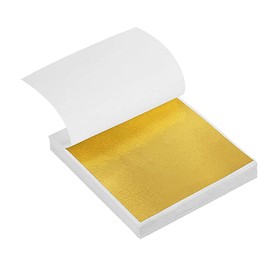 100Pcs Gilding Gold Silver Leaf Sheet Book Foil Paper Decorating Art Craft (Gold)