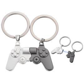 NJCXOLA Pack of 2 Couples Keyrings, Gamepad Keyring, Gamer Couples Keyring, Friendship Gifts, for Him Her Boyfriend Girlfriend, Gift for Valentine's, black