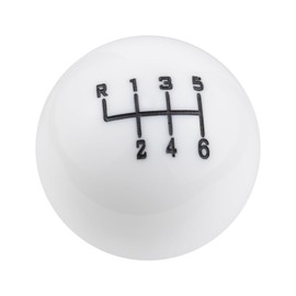 Temzzer Shifter Gear Knob Ball Resin 6 Speed Car Shift Lever Head for Most Manual Automatic Vehicles (White)