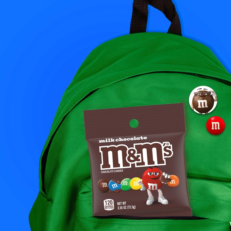 M&M'S Milk Chocolate Candy Peg Bag, 2.55 oz (Pack of