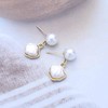 Xmsrn Vintage Shell Pearl Drop Earrings Boho Scallop Pearl Dangle