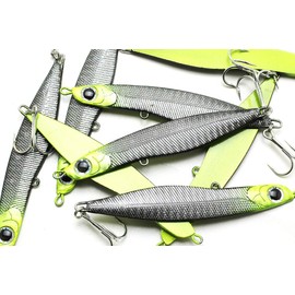 LUCKY CRAFT SW Wander Spanish Mackerel Jig 95, 30g, 699 HR Mint Black Sardine/Glow Green, Sinking, Tuna Fishing Jig Lure, Fishing Tackle, Fishing Gear, Yellowtail, White Seabass