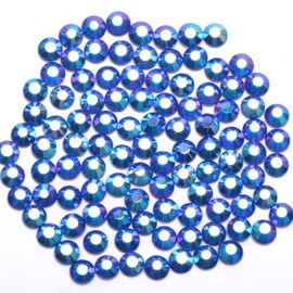 3000 Pieces Hot Fix Glass Flatback Rhinestones HotFix Round Crystal Gems (Sapphire AB, SS10)