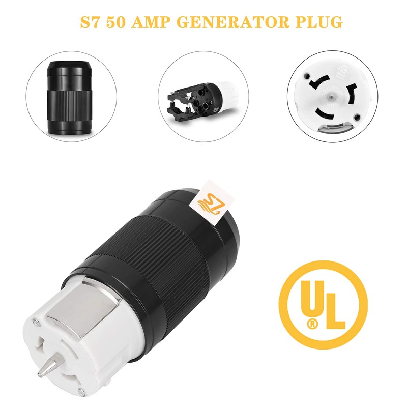 S7 50 Amp Generator Plug,50 Amp Generator Connector (Female),125 Volt//250