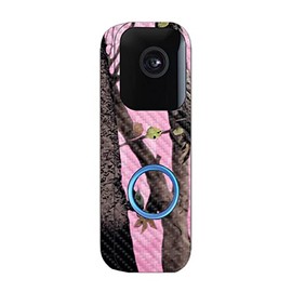 MightySkins Carbon Fiber Skin Compatible with Blink Video Doorbell - Pink Tree Camo | Protective, Durable Textured Carbon Fiber Finish | Easy to Apply and Change Styles | Made in The USA