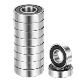 sourcing map 10pcs R8-2RS Deep Groove Ball Bearings 1/2" ID x 1-1/8" OD x 5/16" Height Miniature Bearings Double Rubber Sealed Chrome Steel Z3 Bearing for Engineering Machinery, ABEC5