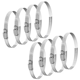 8PCS Hose Clamps,Adjustable 304 Stainless Steel Hose Clips,Large 91-114mm Thickening Jubilee Clips Assorted Anti-Corrosion and Anti-Rust for Use with HVAC Passive Vents and Air Conditioning Systems