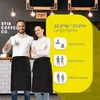 ROTANET Long Server Apron Black with 3 Pockets Bistro Half