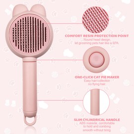 DIFLAX Hundebürste, Katzenbürste, Selbstreinigende Haustierbürste Für Lang- Und Kurzhaarpflege, Katzen Bürste, Haustierkamm Zum Entfernen Von Matthaar, Knoten- Und Verwicklungs -Detangler