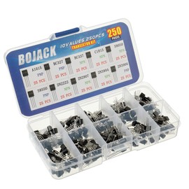 BOJACK 10 Values 250 Pcs A1015 BC327 BC337 C1815 S8050 S8550 2N2222 2N2907 2N3904 2N3906 PNP NPN Power General Purpose Transistors Assortment Kit
