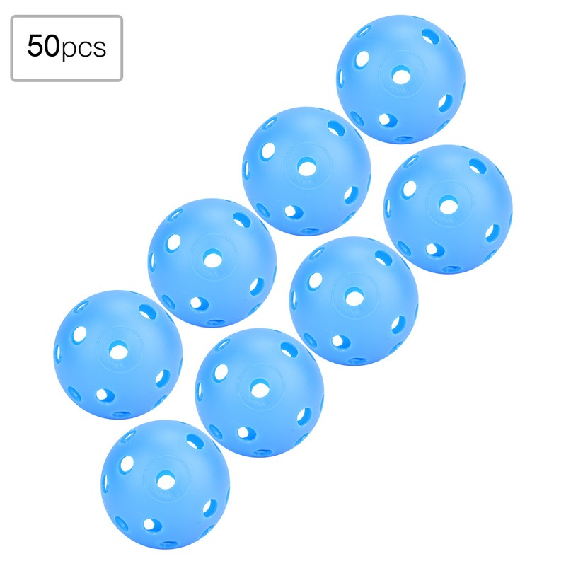 50pcs Solid Color Hollow Air Flow Golf Practice Balls Indoor