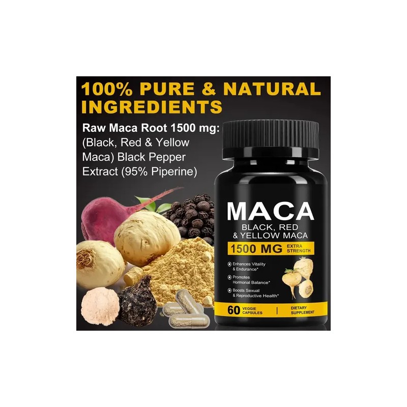 Daiasns Cápsulas Orgánicas Maca 1500 Mg 60 Veganas