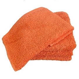Face Cloths Pack of 4, Egyptian Combed Cotton, 30cm x 30cm, Soft, Absorbent & Quick Dry Wash Cloth Flannels Set Of Bathroom Towels (Orange, 4)