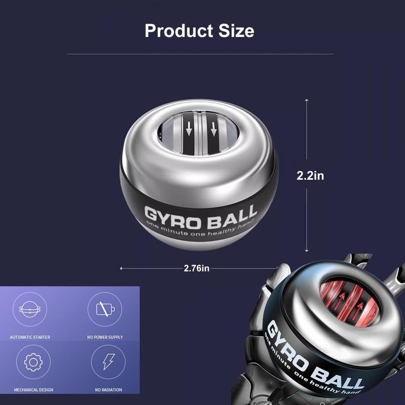ZLQHHYL (2026 New 6-Level Color-Shifting) All-Metal Power Gyro Ball